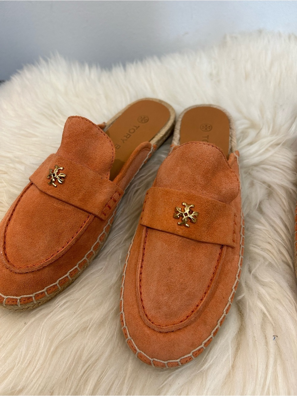 Tory Burch Suede Espadrille Mule in Burnt Orange size5.5&10.5 - Picture 4 of 9
